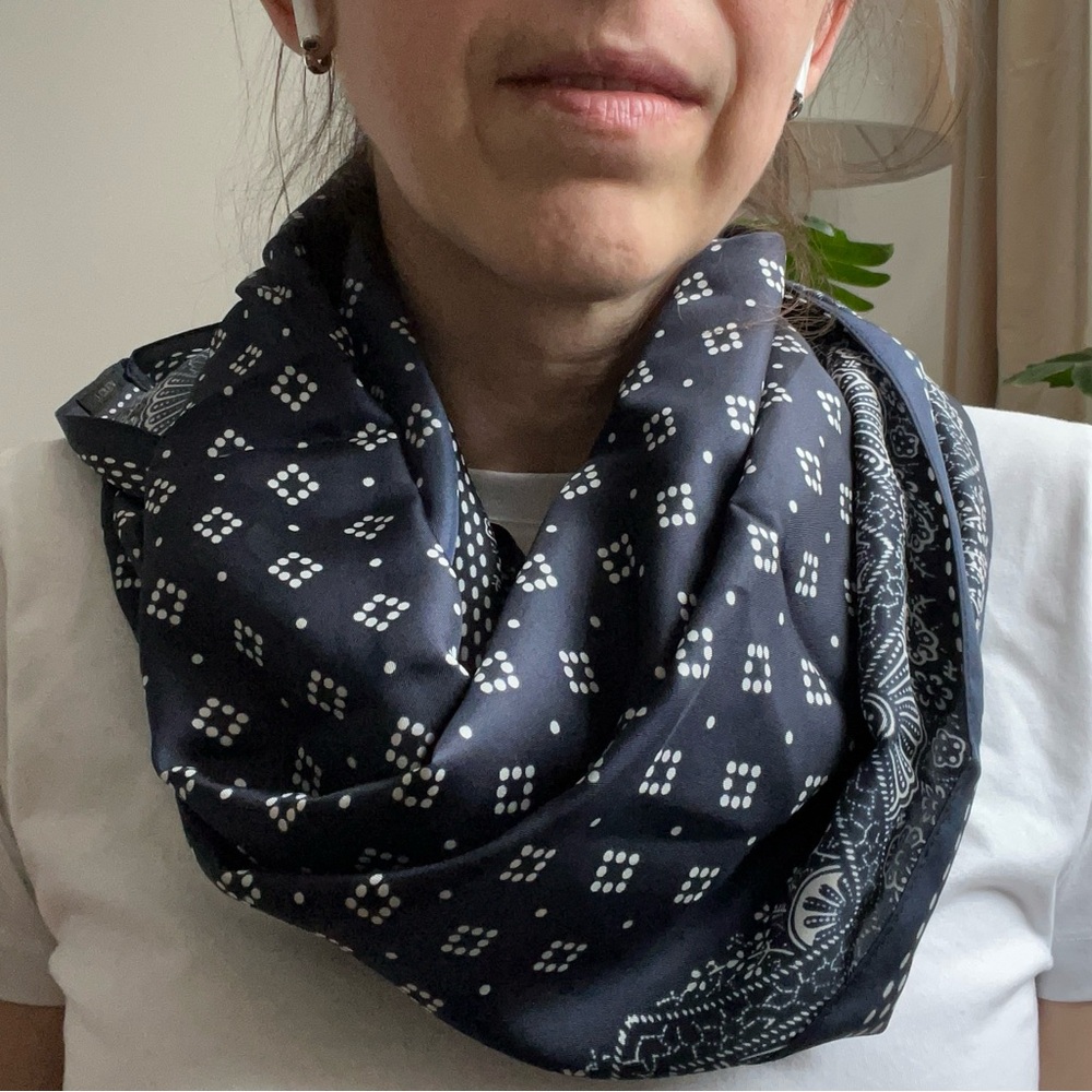 J. Crew Western Style Silk Scarf with Bandana Pattern